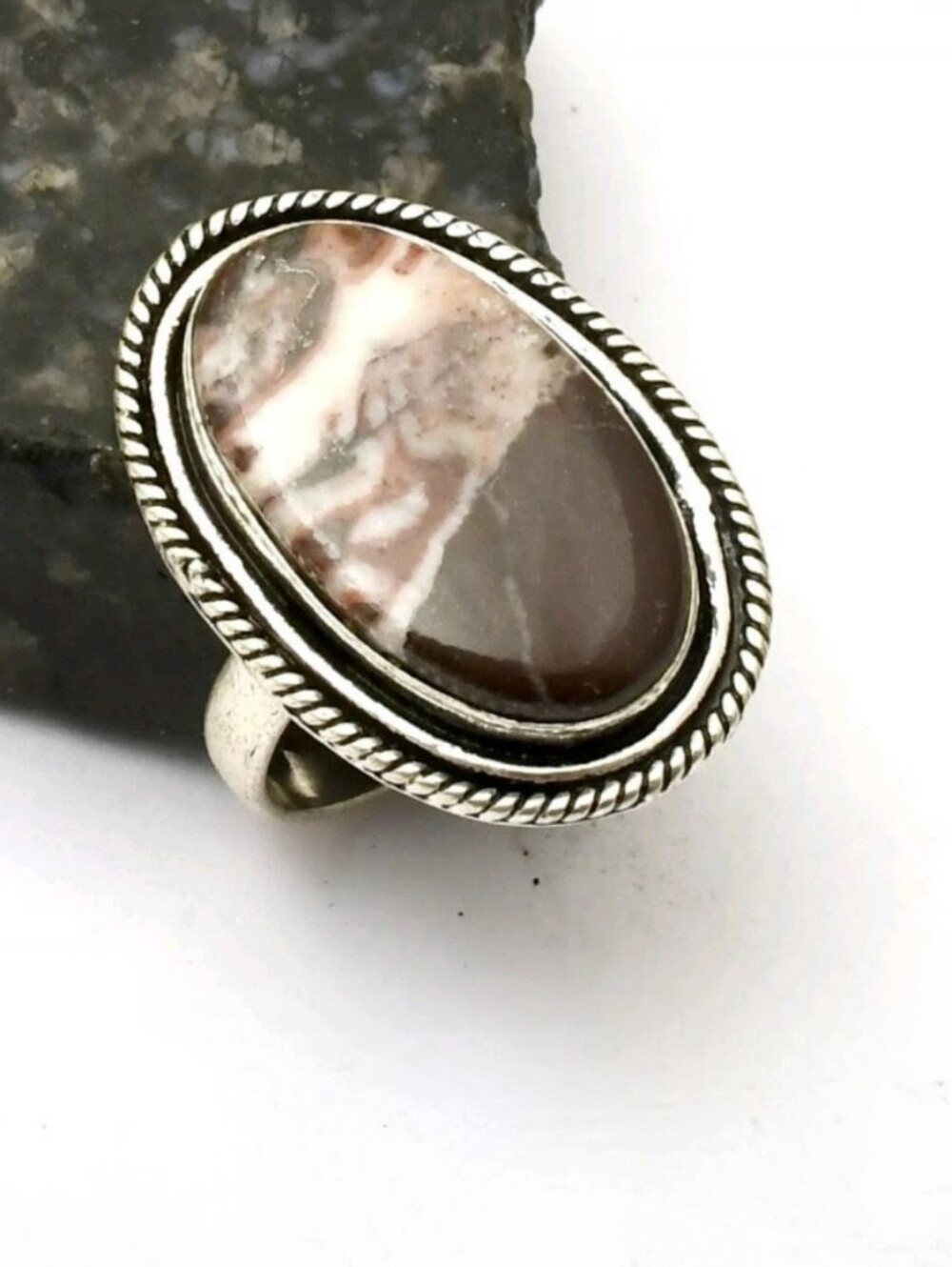 Coconut Jasper Gemstone Jewelry 925 Sterling Silver Handmade Ring